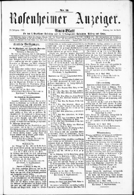 Rosenheimer Anzeiger Sonntag 16. April 1865