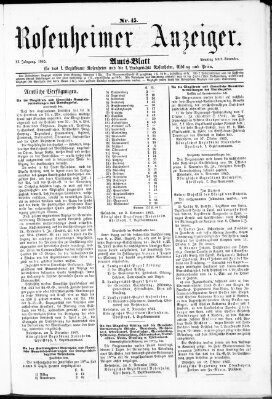 Rosenheimer Anzeiger Sonntag 5. November 1865