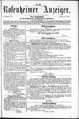 Rosenheimer Anzeiger Sonntag 3. Juni 1866