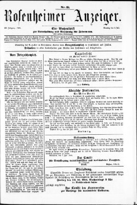 Rosenheimer Anzeiger Sonntag 8. Juli 1866
