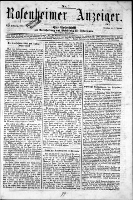 Rosenheimer Anzeiger Sonntag 5. Januar 1868