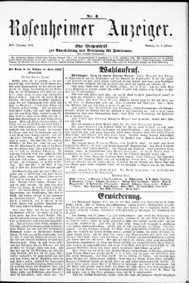 Rosenheimer Anzeiger Sonntag 9. Februar 1868