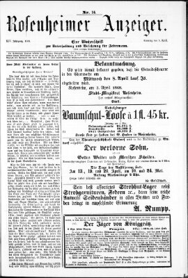 Rosenheimer Anzeiger Sonntag 5. April 1868