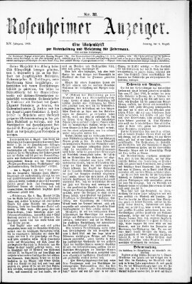 Rosenheimer Anzeiger Sonntag 9. August 1868