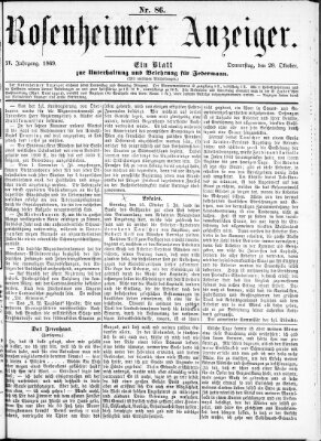 Rosenheimer Anzeiger Donnerstag 28. Oktober 1869