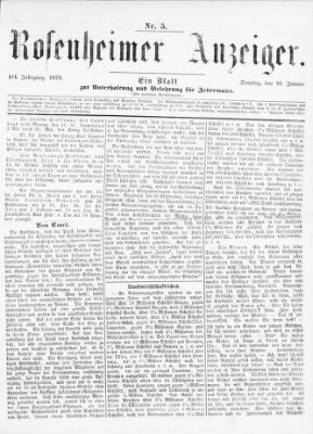 Rosenheimer Anzeiger Sonntag 16. Januar 1870