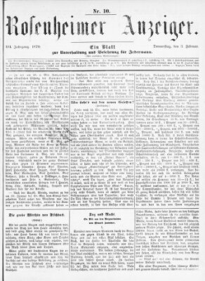 Rosenheimer Anzeiger Donnerstag 3. Februar 1870