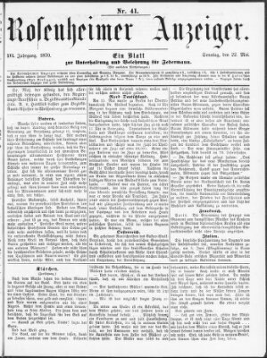 Rosenheimer Anzeiger Sonntag 22. Mai 1870