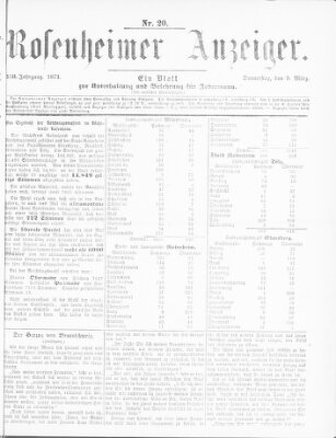 Rosenheimer Anzeiger Donnerstag 9. März 1871