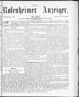 Rosenheimer Anzeiger Sonntag 28. Januar 1872