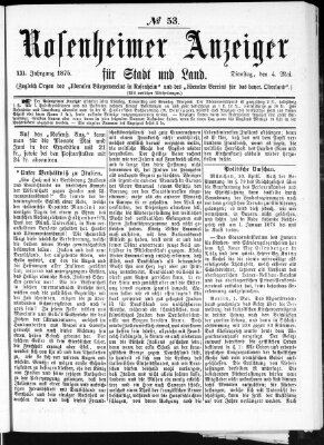 Rosenheimer Anzeiger Dienstag 4. Mai 1875