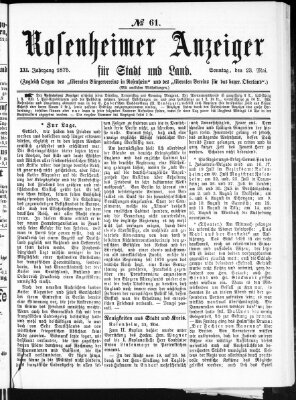 Rosenheimer Anzeiger Sonntag 23. Mai 1875