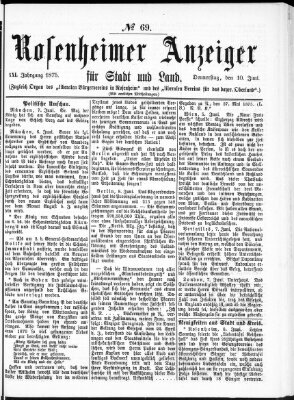 Rosenheimer Anzeiger Donnerstag 10. Juni 1875