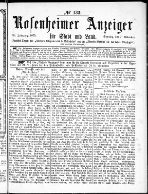 Rosenheimer Anzeiger Sonntag 7. November 1875