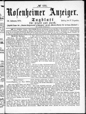 Rosenheimer Anzeiger Freitag 17. Dezember 1875