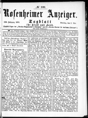 Rosenheimer Anzeiger Dienstag 2. Mai 1876