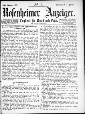 Rosenheimer Anzeiger Sonntag 14. Januar 1877