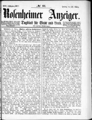 Rosenheimer Anzeiger Freitag 23. März 1877