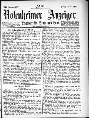 Rosenheimer Anzeiger Freitag 27. April 1877