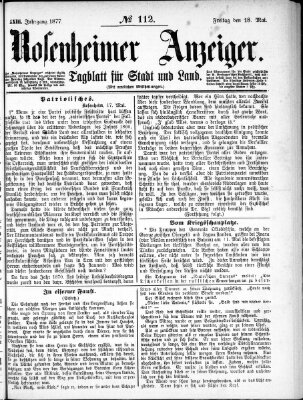 Rosenheimer Anzeiger Freitag 18. Mai 1877