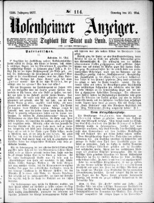 Rosenheimer Anzeiger Sonntag 20. Mai 1877