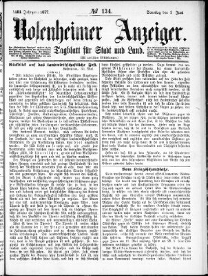 Rosenheimer Anzeiger Sonntag 3. Juni 1877