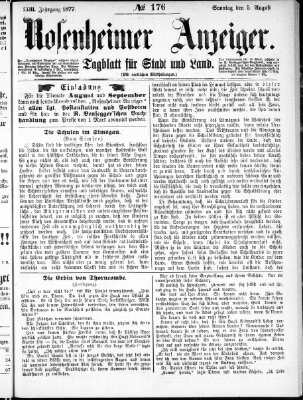 Rosenheimer Anzeiger Sonntag 5. August 1877