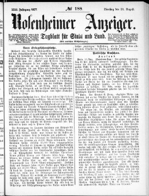 Rosenheimer Anzeiger Dienstag 21. August 1877
