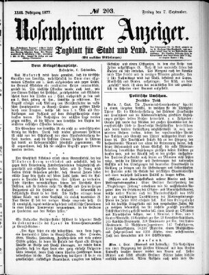 Rosenheimer Anzeiger Freitag 7. September 1877