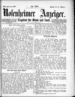 Rosenheimer Anzeiger Freitag 19. Oktober 1877