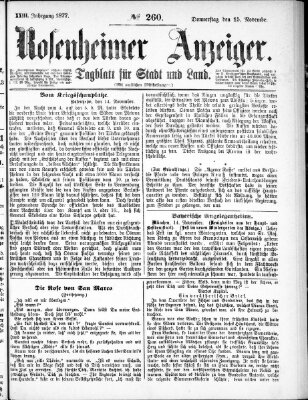 Rosenheimer Anzeiger Donnerstag 15. November 1877