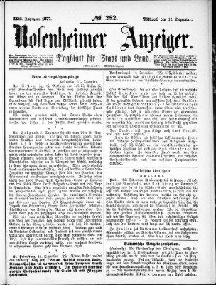 Rosenheimer Anzeiger Mittwoch 12. Dezember 1877