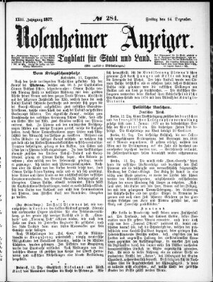 Rosenheimer Anzeiger Freitag 14. Dezember 1877