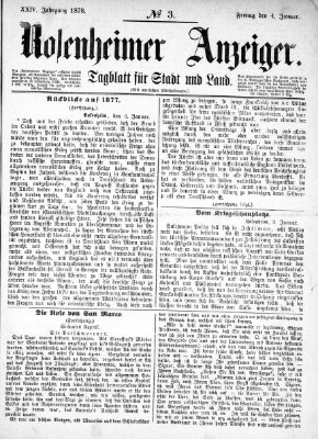 Rosenheimer Anzeiger Freitag 4. Januar 1878