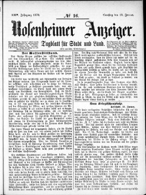 Rosenheimer Anzeiger Samstag 19. Januar 1878