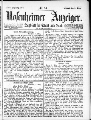 Rosenheimer Anzeiger Mittwoch 6. März 1878