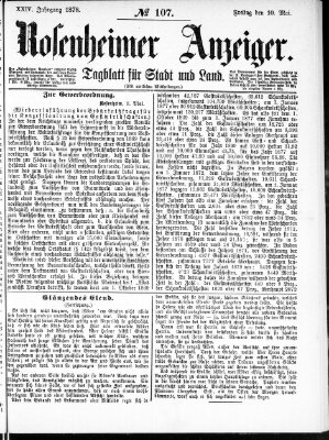 Rosenheimer Anzeiger Freitag 10. Mai 1878