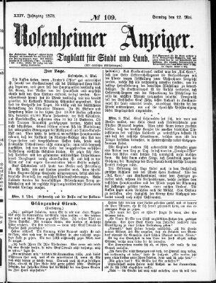 Rosenheimer Anzeiger Sonntag 12. Mai 1878
