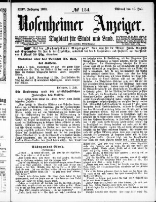 Rosenheimer Anzeiger Mittwoch 10. Juli 1878