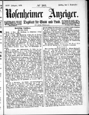 Rosenheimer Anzeiger Freitag 6. September 1878