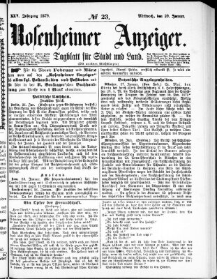 Rosenheimer Anzeiger Mittwoch 29. Januar 1879