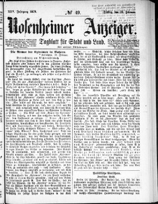 Rosenheimer Anzeiger Freitag 28. Februar 1879