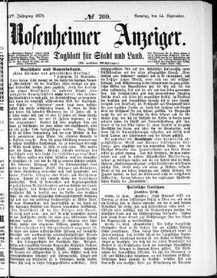 Rosenheimer Anzeiger Sonntag 14. September 1879
