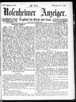 Rosenheimer Anzeiger Mittwoch 5. Mai 1880