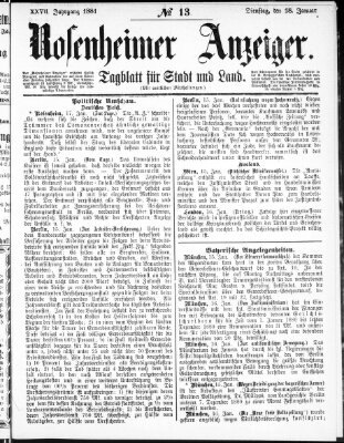 Rosenheimer Anzeiger Dienstag 18. Januar 1881