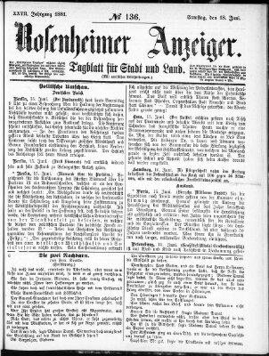 Rosenheimer Anzeiger Samstag 18. Juni 1881