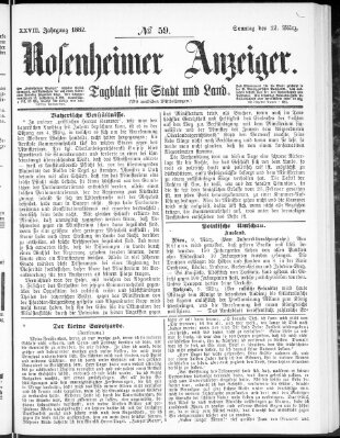Rosenheimer Anzeiger Sonntag 12. März 1882