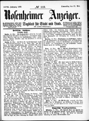Rosenheimer Anzeiger Donnerstag 25. Mai 1882