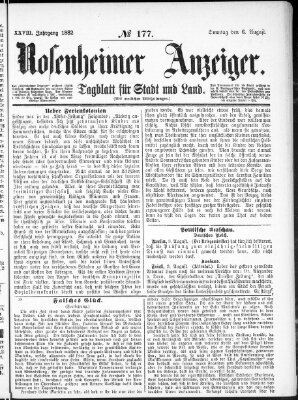 Rosenheimer Anzeiger Sonntag 6. August 1882