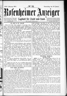 Rosenheimer Anzeiger Donnerstag 18. Januar 1883